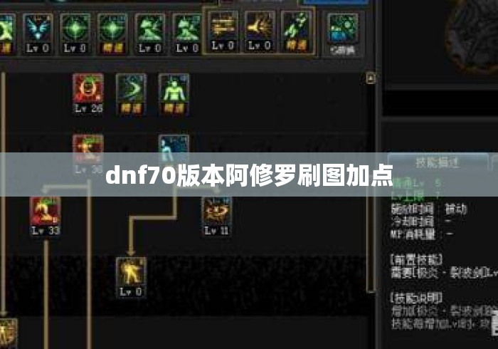 dnf70版本阿修罗刷图加点，DNF70版本阿修罗刷图加点攻略