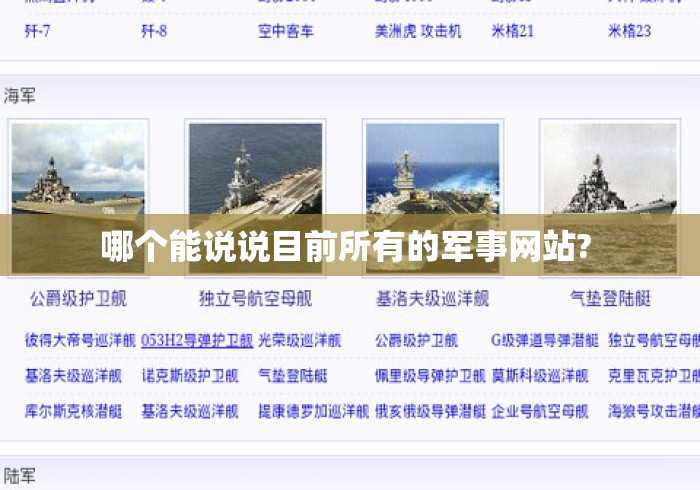 哪个能说说目前所有的军事网站? 哪个能说说目前所有的军事网站?