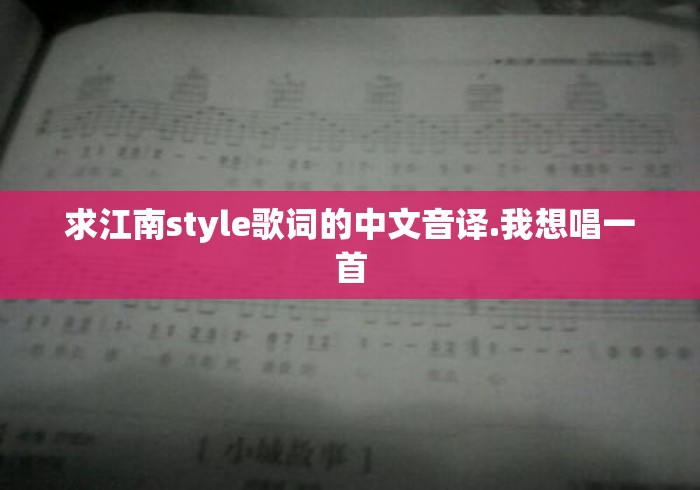 求江南style歌词的中文音译.我想唱一首