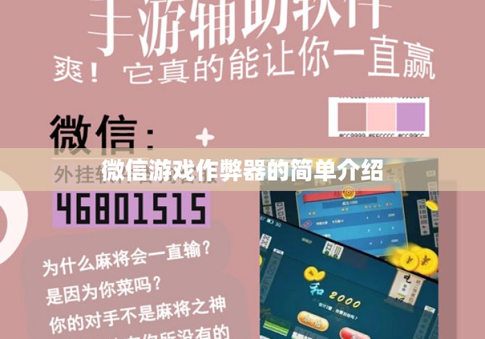 微信游戏作弊器的简单介绍 微信游戏作弊器的简单介绍