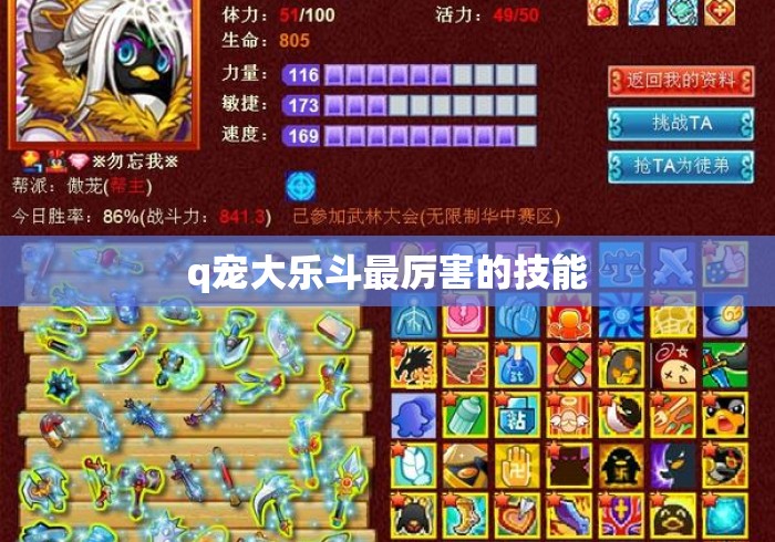 q宠大乐斗最厉害的技能 q宠大乐斗最厉害的技能
