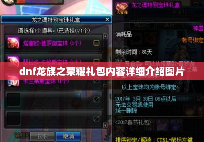 dnf龙族之荣耀礼包内容详细介绍图片 dnf龙族之荣耀礼包内容详细介绍图片