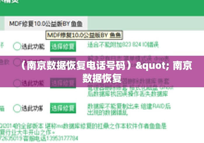（南京数据恢复电话号码）" 南京数据恢复