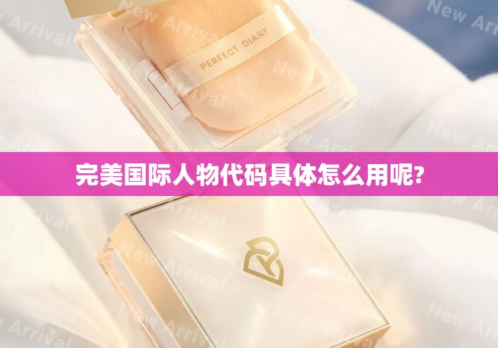 完美国际人物代码具体怎么用呢?