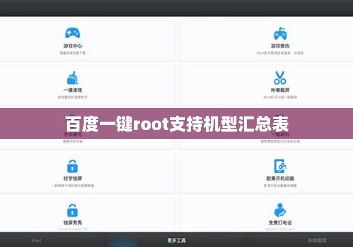 百度一键root支持机型汇总表