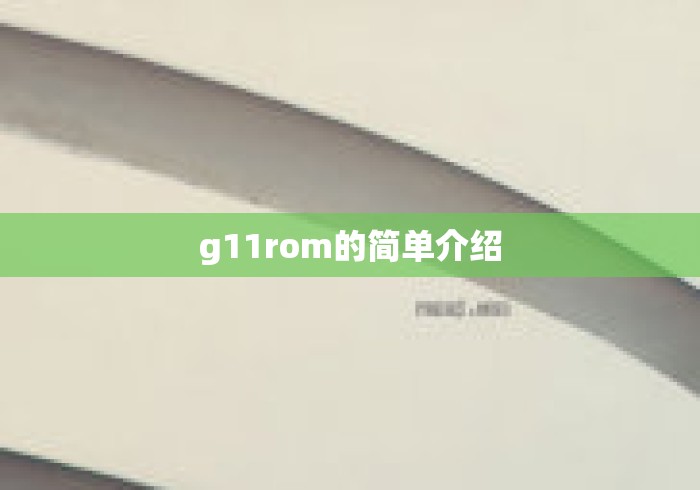 g11rom的简单介绍