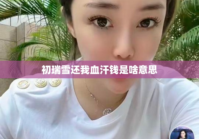 初瑞雪还我血汗钱是啥意思 初瑞雪还我血汗钱是啥意思