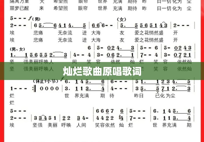 灿烂歌曲原唱歌词