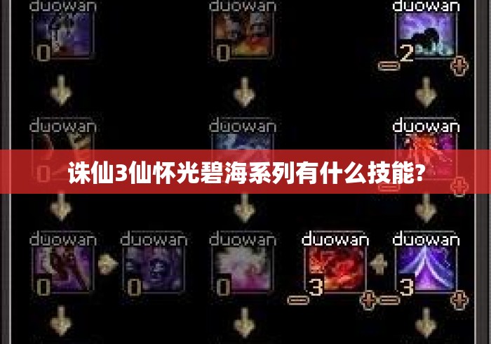 诛仙3仙怀光碧海系列有什么技能?