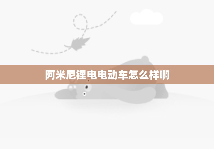 阿米尼锂电电动车怎么样啊