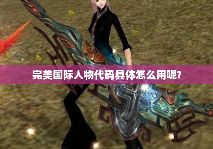 完美国际人物代码具体怎么用呢? 完美国际人物代码具体怎么用呢?