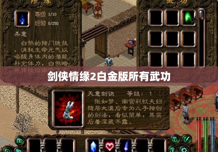 剑侠情缘2白金版所有武功 剑侠情缘2白金版所有武功