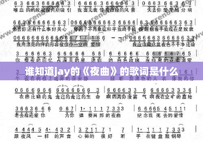 谁知道jay的《夜曲》的歌词是什么
