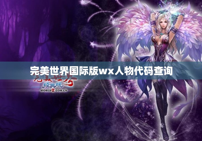完美世界国际版wx人物代码查询 完美世界国际版wx人物代码查询