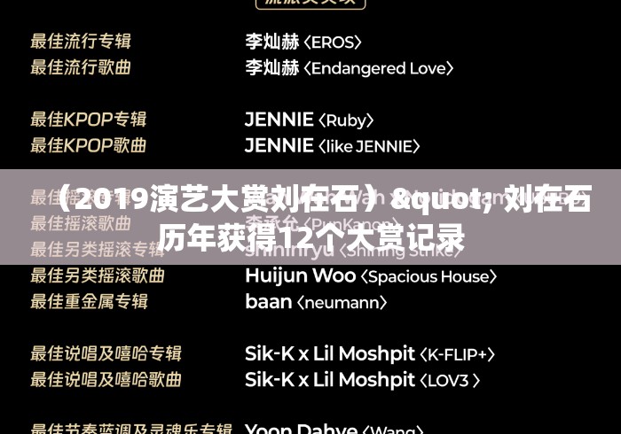 (2019演艺大赏刘在石)" 刘在石历年获得12个大赏记录 (2019演艺大赏刘在石)" 刘在石历年获得12个大赏记录