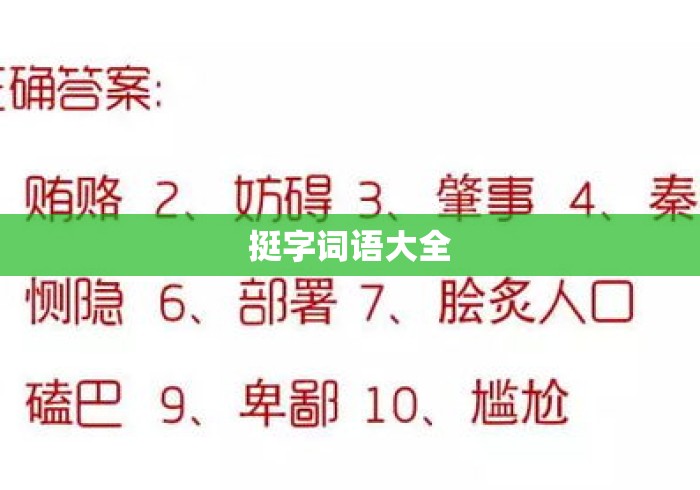 挺字词语大全 挺字词语大全