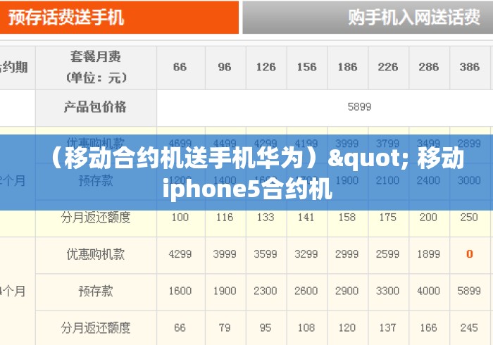 （移动合约机送手机华为）" 移动iphone5合约机