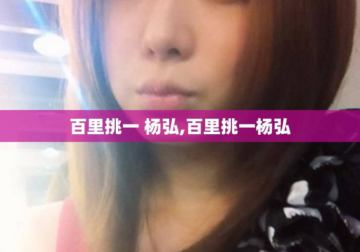 百里挑一 杨弘,百里挑一杨弘
