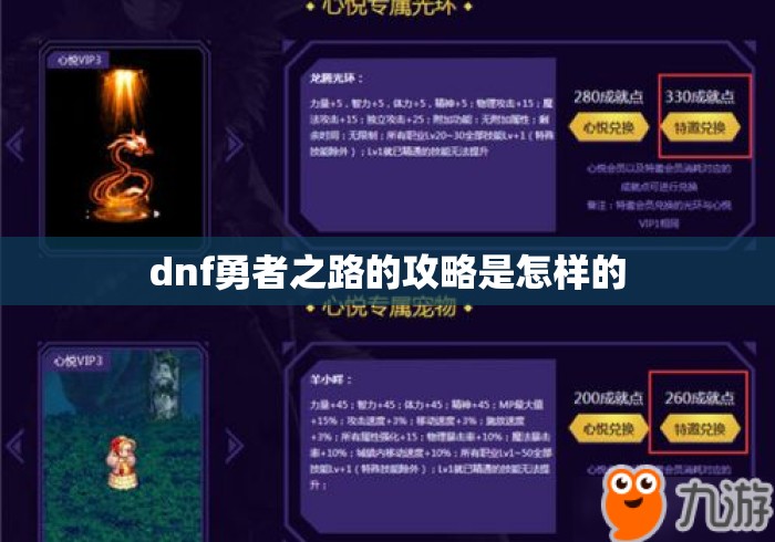 dnf勇者之路的攻略是怎样的 dnf勇者之路的攻略是怎样的