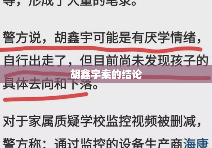 胡鑫宇案的结论